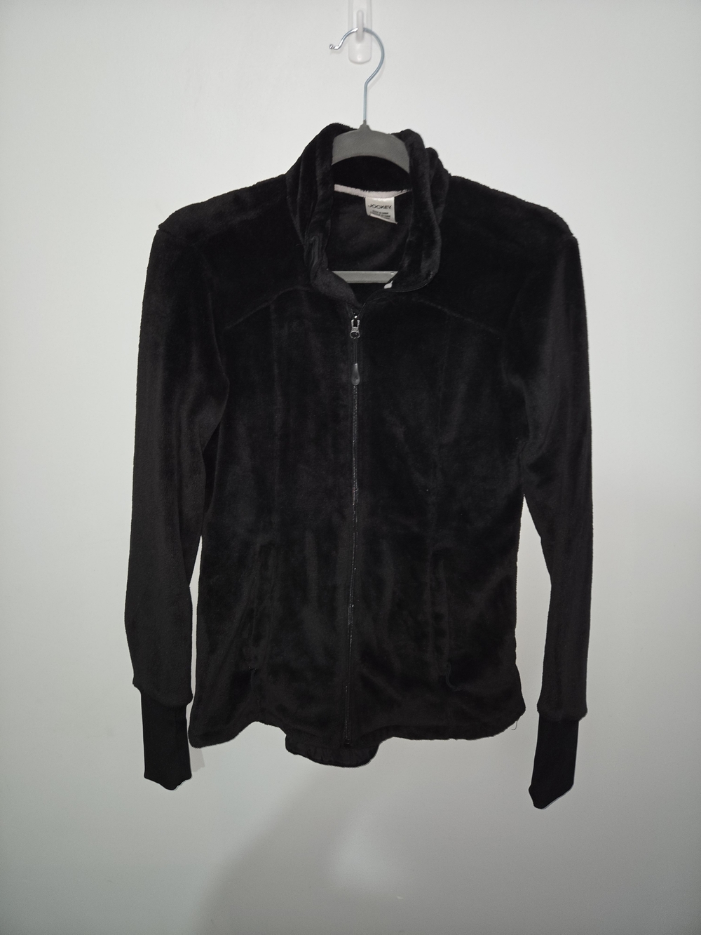 Jockey Black Plush Full-Zip Teddy Jacket